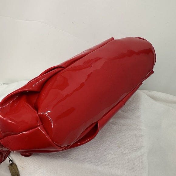 Coach Madison Sophia Bright Red Patent Leather Large Satchel Carriage Handbag - Picture 5 of 16